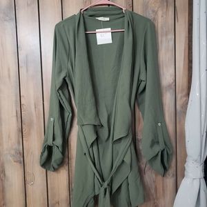 Green wrap cardigan